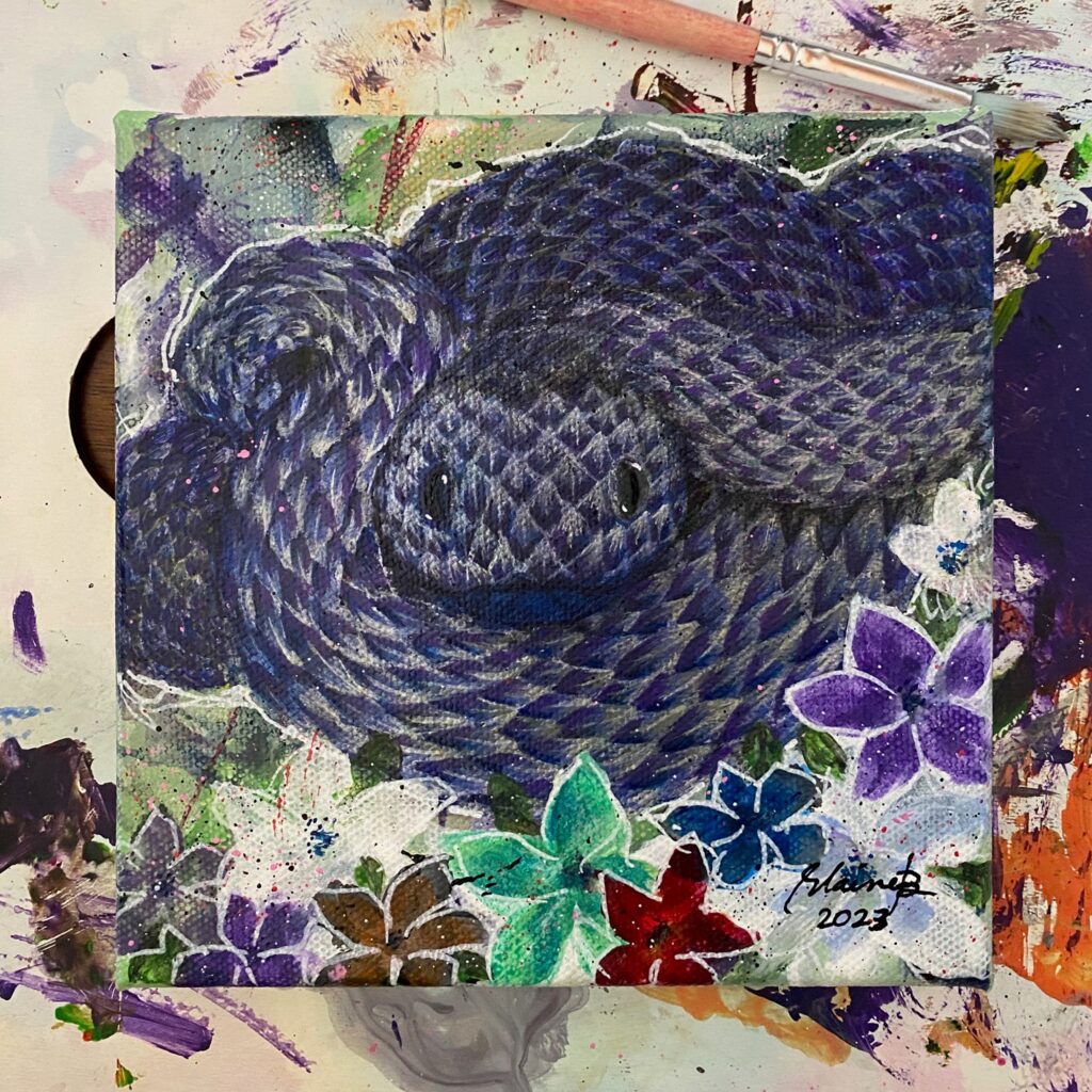 Painting of a baby viper.