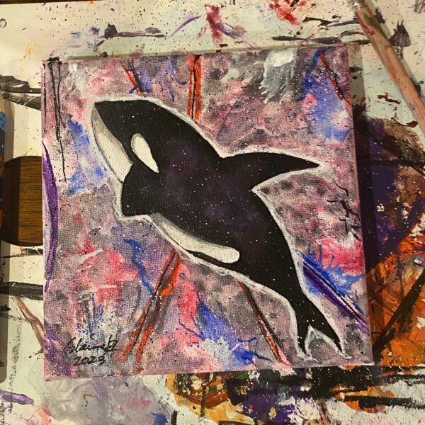 Painting of an orca.