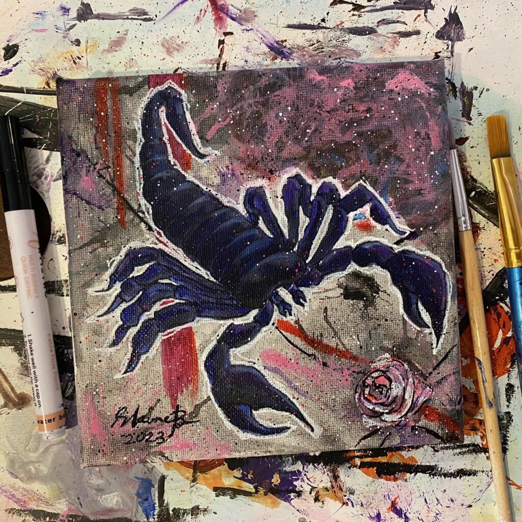 Painting of a scorpion.